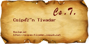 Csipán Tivadar névjegykártya
